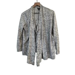 Talbots Womens Gray Marles Long Sleeve Open Cardigan Size 1X Petite